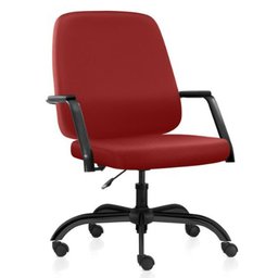 Kit 02 Cadeiras Executiva Diretor Base Giratória Hub F02 Sintético Vermelho - Lyam Decor - 2