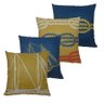 Kit 4 Capas de Almofada Marine Tons Mostarda e Azul 44x44cm - 2