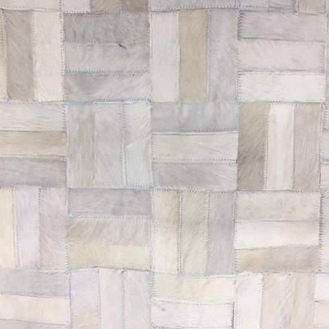 Tapete Couro 250x300 Patchwork 3x9 Branco
