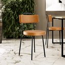 Ver imagem 2 de Kit 8 Cadeiras Decorativas Estofada Para Sala De Jantar Barcelona F01 Couríssimo Whisky - Lyam