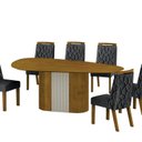 Ver imagem 2 de Conjunto Sala de Jantar Mesa Dacota 6 Cadeiras Dacota