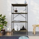 Ver imagem 4 de Estante com 4 Prateleiras 118x60x33cm Tub Tueh1164 Carvalho Dark Est.preta