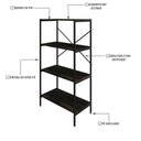 Ver imagem 3 de Estante com 4 Prateleiras 118x60x33cm Tub Tueh1164 Carvalho Dark Est.preta