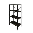 Ver imagem 1 de Estante com 4 Prateleiras 118x60x33cm Tub Tueh1164 Carvalho Dark Est.preta