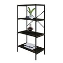 Ver imagem 5 de Estante com 4 Prateleiras 118x60x33cm Tub Tueh1164 Carvalho Dark Est.preta