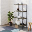 Ver imagem 2 de Estante com 4 Prateleiras 118x60x33cm Tub Tueh1164 Carvalho Dark Est.preta