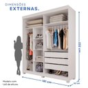 Ver imagem 4 de Guarda-roupas Closet Casal 3 Gavetas com Pés Blumenau