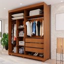 Ver imagem 1 de Guarda-Roupas Closet Casal 3 Gavetas com Pés Blumenau Marrom/Cinamomo
