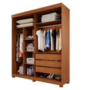 Ver imagem 3 de Guarda-Roupas Closet Casal 3 Gavetas com Pés Blumenau Marrom/Cinamomo