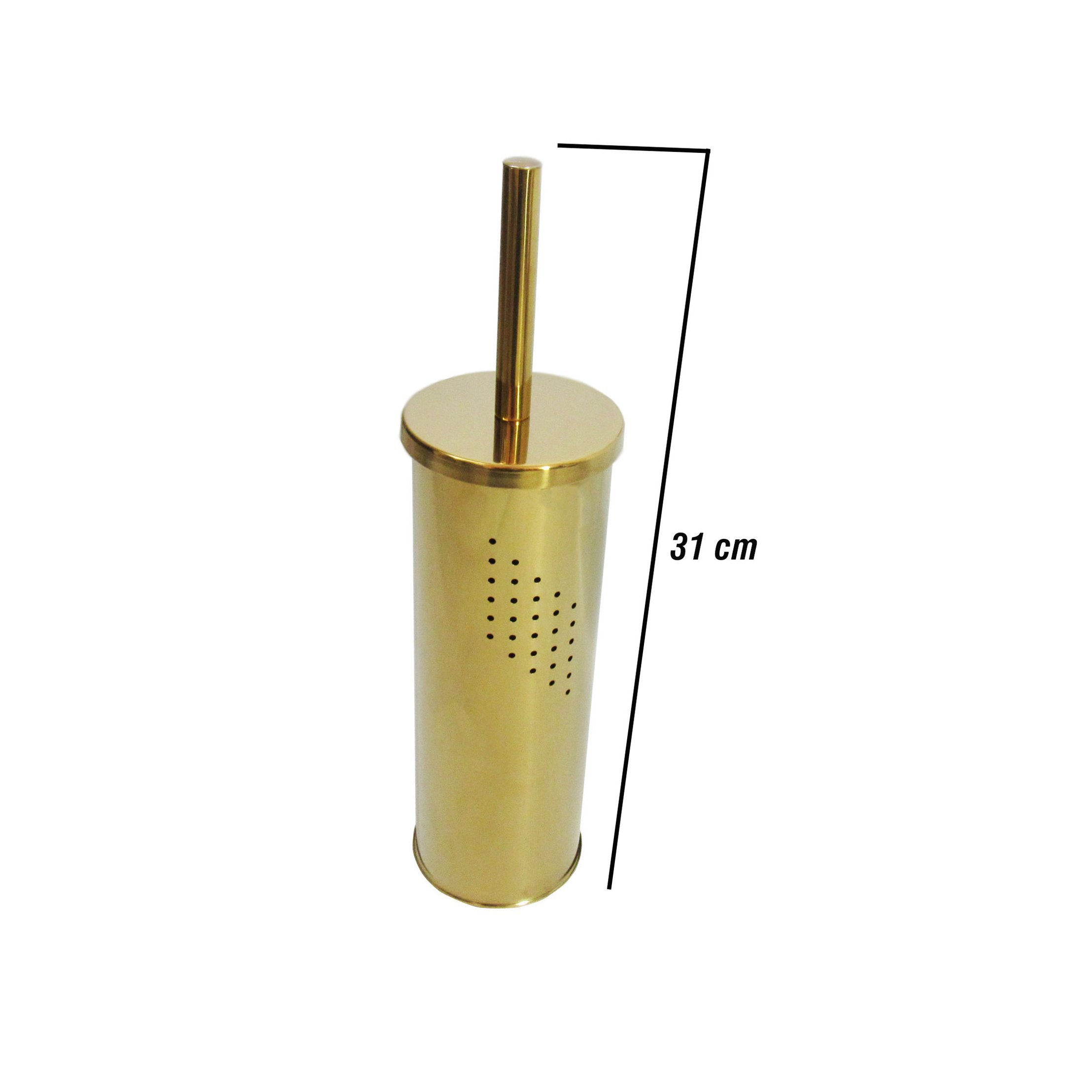 Kit Lavabo Inox Dourado Lixeira 5L e Escova sanitária Fineza - 4