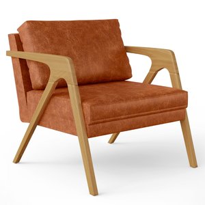 Poltrona Decorativa Para Sala De Estar Pietra Com Estrutura Madeira L02 Couríssimo Camel -Lyam