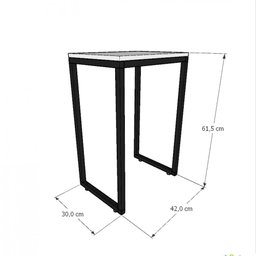 Mesa Lateral Preta Aparador de Sofa Sala Mesa Lateral Cama - 2