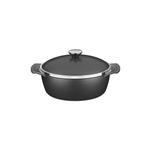Caçarola Tramontin Antiaderente Starflon High Performance Preto com Tampa:30 Cm