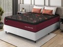 Ver imagem 1 de Conjunto Cama Box c/ Molas Ensacadas Toronto Vermelho Casal 138x188x66