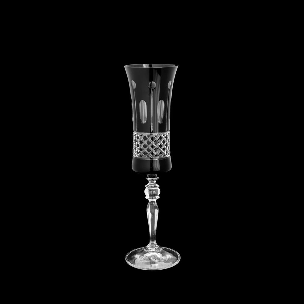 Cj 2 Taças 190ml Champanhe Cristal Lapidado Black - Bohemia - 4