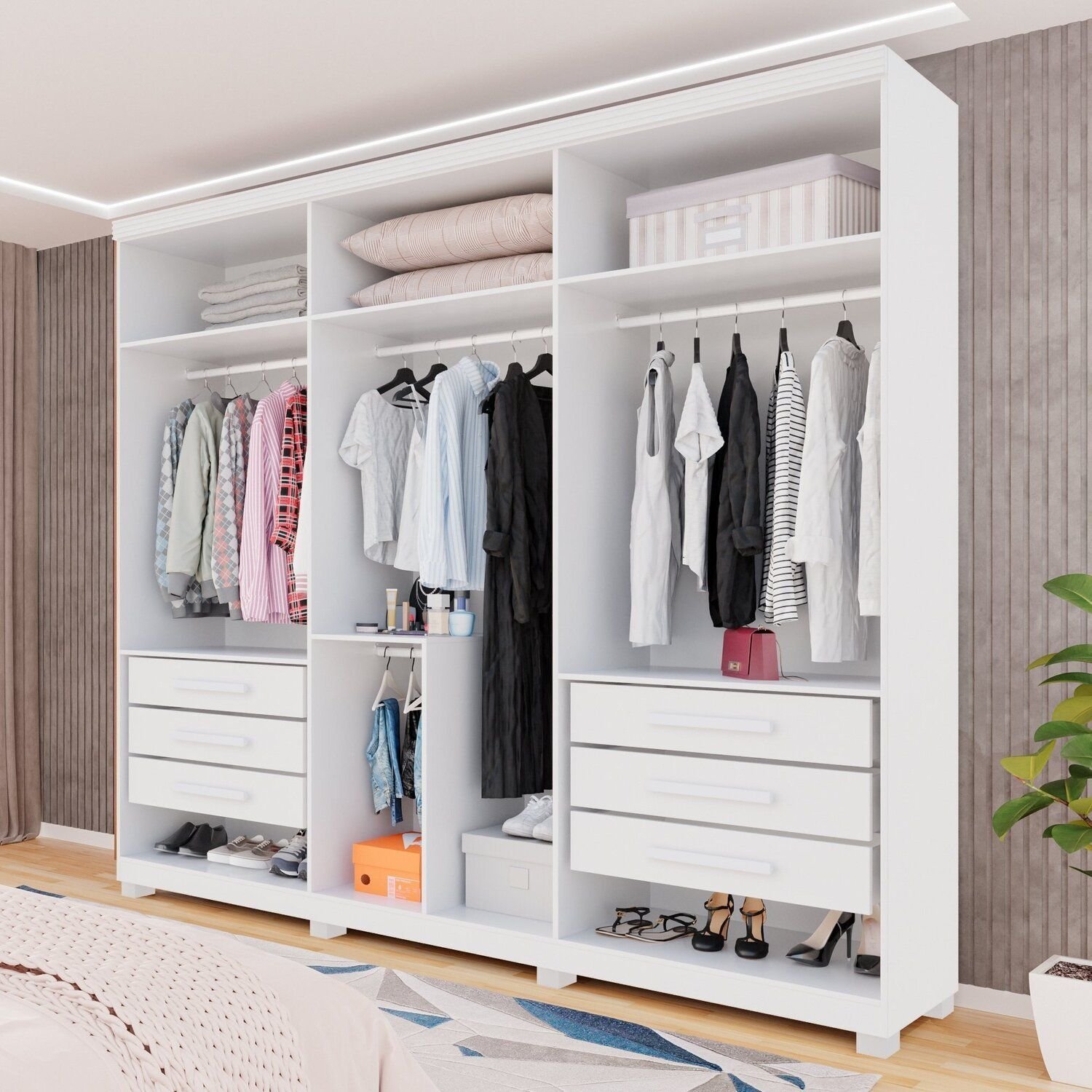 Guarda-roupas Closet 6 Gavetas com Pés Florianópolis | MadeiraMadeira