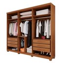 Ver imagem 3 de Guarda-Roupa Closet 6 Gavetas com Pés Florianópolis Espresso Móveis Marrom/Cinamomo