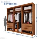 Ver imagem 4 de Guarda-roupa Closet 6 Gavetas com Pés Florianópolis Espresso Móveis