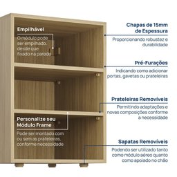 Estante Nicho Módulo 45cm X 60cm Frame CabeCasa MadeiraMadeira - 5