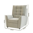 Ver imagem 4 de Poltrona do Papai Reclinável Off White Veludo Parma Shop Jm