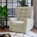 Ver imagem 1 de Poltrona do Papai Reclinável Off White Veludo Parma Shop Jm