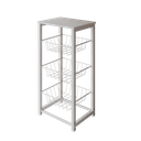 Ver imagem 2 de Fruteira de Chão Cozinha Desmontada Aço Branco Cesto Branco Tampo Branco Madri