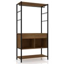 Ver imagem 3 de Guarda Roupa Solteiro Closet Paris 2 Gavetas Preto/demolição - Artefamol