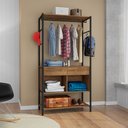 Ver imagem 3 de Guarda Roupa Solteiro Closet Paris 2 Gavetas Preto/demolição - Artefamol