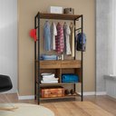 Ver imagem 1 de Guarda Roupa Solteiro Closet Paris 2 Gavetas Preto/demolição - Artefamol