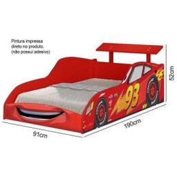 Cama Solteiro com Proteção Lateral McVeloz Vermelho - 3