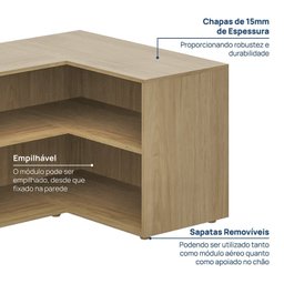 Estante Canto Reto 60cm Módulo Frame CabeCasa MadeiraMadeira - 4