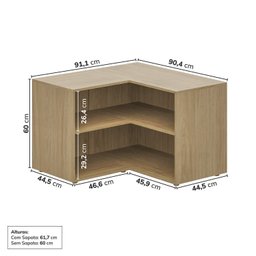 Estante Canto Reto 60cm Módulo Frame CabeCasa MadeiraMadeira - 3