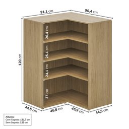 Estante Canto Reto 120cm Módulo Frame CabeCasa MadeiraMadeira - 3