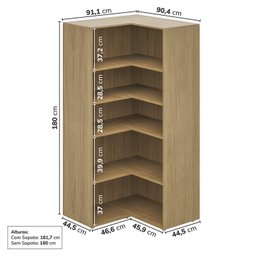 Estante Canto Reto 180cm Módulo Frame CabeCasa MadeiraMadeira - 3