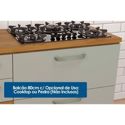 Módulo Cozinha Nesher Princesa 3 Peças (1aéreo+1balcão+1paneleiro) C6p60 Freijo/off White-nesher - 2