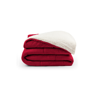 Coberdrom Cobertor Dupla Face 1 Peça Queen Manta Soft e Sherpa de Carneiro - Marsala