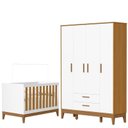 Ver imagem 1 de Guarda Roupa Infantil Flip 4 Portas com Berço Americano Flip Branco Acetinado Savana - Reller