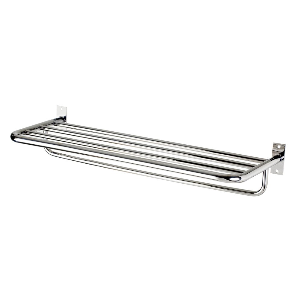 Toalheiro de Banho Banheiro Hotelaria Triplo 63,1cm Tessalia em Aço Inox Polido Brilhante Stainless