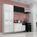 Ver imagem 1 de Cozinha Completa Branca e Preta em 100% Aço 4 Peças Amanda Itatiaia