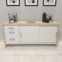 Ver mais imagens de Conjunto Mesa Executiva e Balcão Wycombe Carvalho Branco