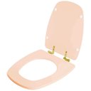 Ver imagem 2 de Assento Sanitário com Fechamento Lento Monte Carlo Rosa Floral para Vaso Deca com Ferragem Dourada