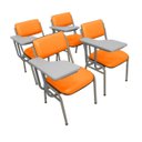 Ver imagem 1 de Kit com 4 Cadeiras para Auditórios Linha Hotel Smart Laranja