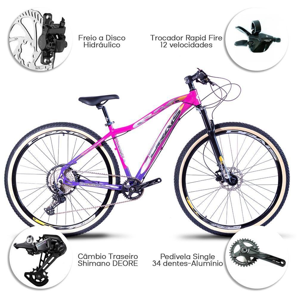 Bicicleta 12 Velocidade Drais Aro 29 Chillout Shimano 17" Pink/Roxo - 321 - 3
