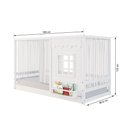Ver imagem 3 de Cama Montessoriano Casinha Reta com Janela e Cotina Madeira Maciça Branco Housin