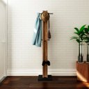 Ver imagem 1 de Cabideiro de Roupas Mancebo de Chão Organizador com Ganchos: Preto com Nogal