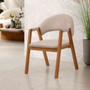 Ver imagem 7 de Conjunto Mesa de Jantar 1,60m Amadeirada com 4 Cadeiras em Linho Bege e Base de Madeira – Linha Evo