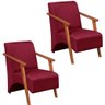 Kit 2 Poltrona Venus 1 Lugar Braço Madeira Maciça Tecido Suede Unidecor Bordô - 1