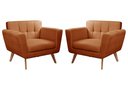 Ver imagem 1 de 2 Poltronas Decorativa Bruna Living Sala Quarto Recepção - Veludo Terracota 400