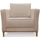Ver imagem 4 de Kit 2 Poltronas Decorativas Balli Pes Madeira Linho Areia Ezz Areia
