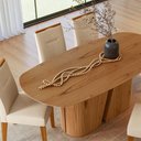 Ver imagem 5 de Mesa de Jantar Yasmin 6 Lugares Oval MDF 200cm Marrom New Ceval Móveis